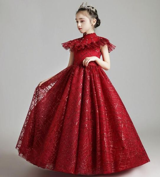 

lovely red lace tulle high neck flower girls039 dresses girl039s brithday dresses girls039 formal dress holiday dresses c4046031, White;blue