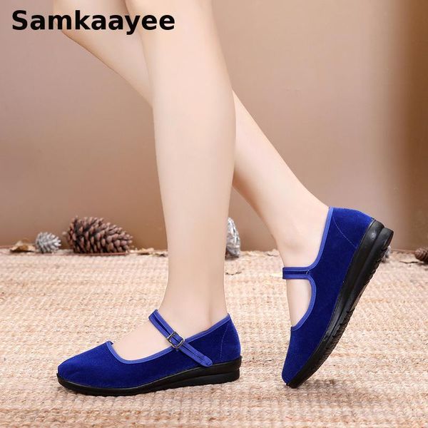 

dress shoes size 34-42 women flats shoes spring autumn female old beijing cloth shoes mujer zapatos buckle strap solid casual footwear y19 2, Black