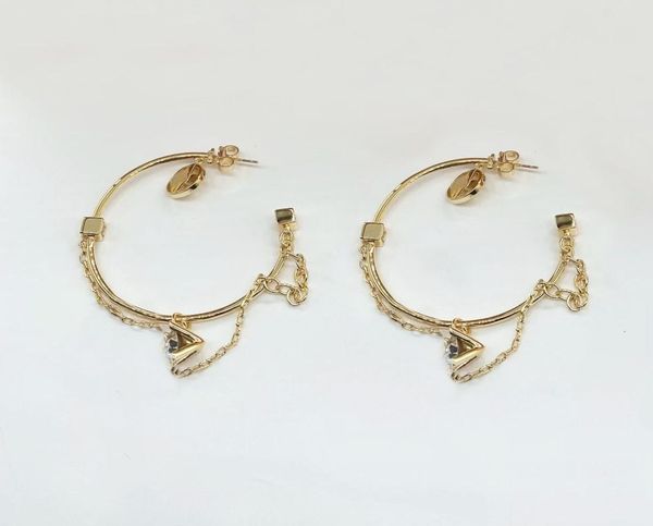 

fashion gold hoop earrings for lady women party wedding lovers gift engagement jewelry for bride with box nrj3043974, Golden;silver