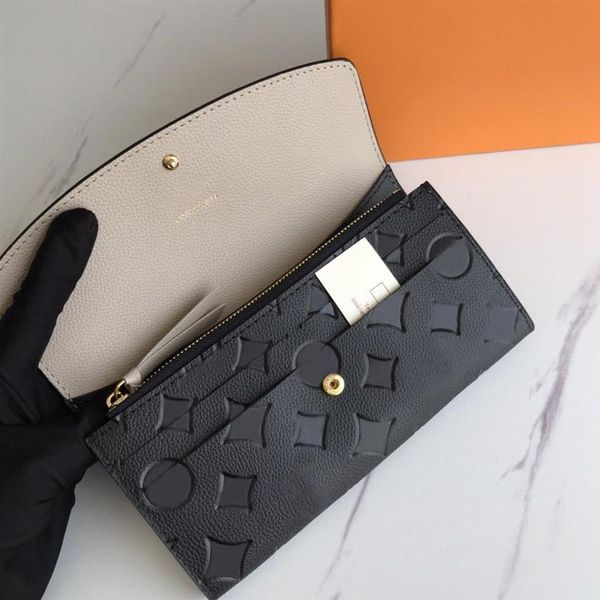 

fashion designers zippy wallet mens womens leather zipper wallets flowers letters coin purse handbags long card holde299j, Red;black