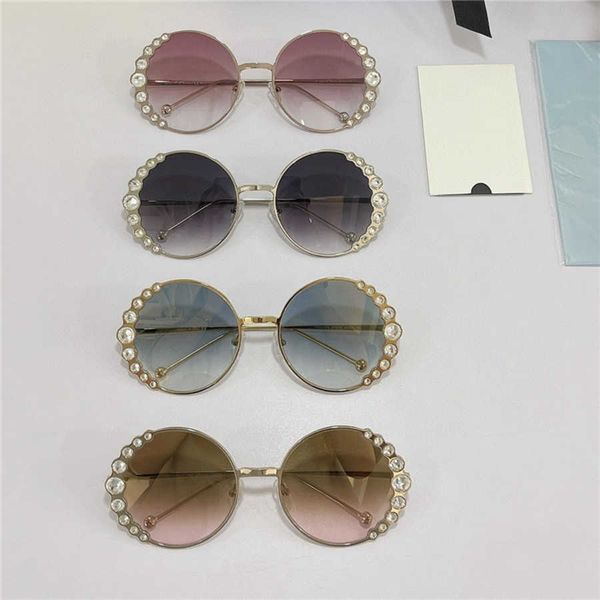 

2023 new luxury designer f family's new fashionable diamond inlaid round frame wu jinyan's same sunglasses ff0324/s, White;black