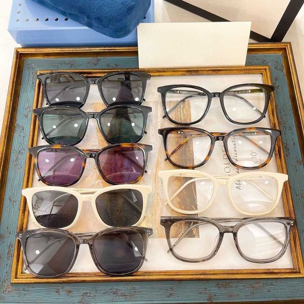 

2023 new luxury designer g family ins tidal plate square male driver driving anti-ultraviolet female sunglasses gg1158, White;black