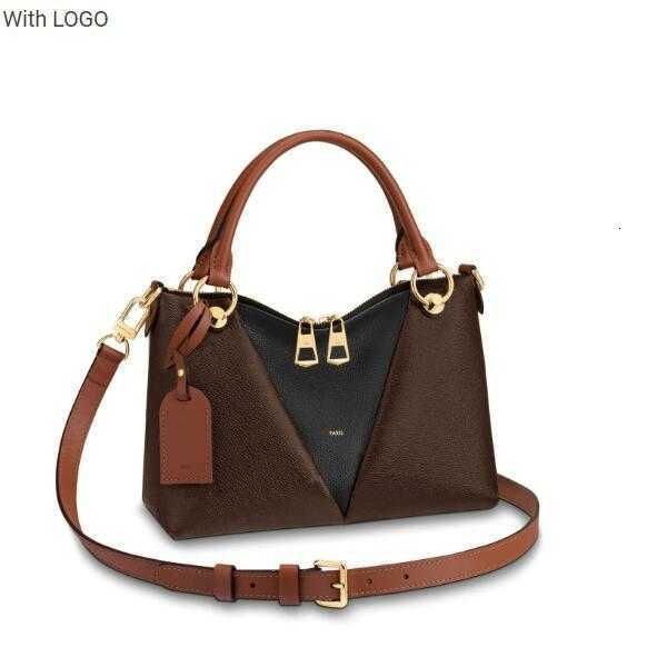 

2023 new 9a bag m43976 27cm v tote bb momogran canvas calfskin leather handles shoulder strap totes handbags,with dust bag,ing, Black