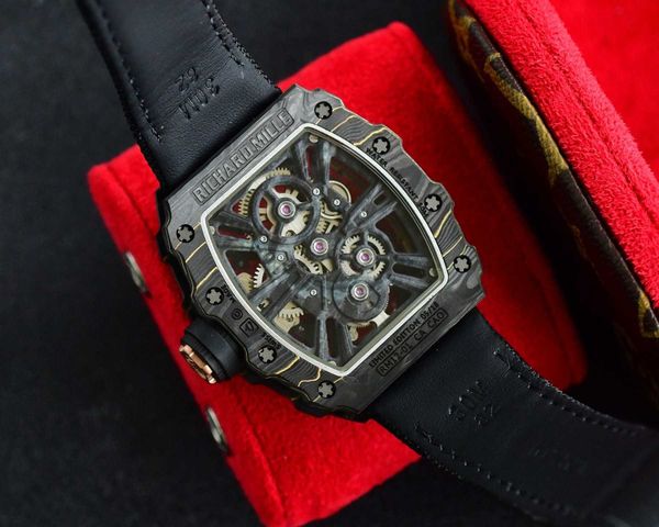 

rm12-01 real tourbillon watch fantasic superb men wrist watches v5ib high-end quality mechanical uhr ntpt all carbon fiber case montre richa, Slivery;brown