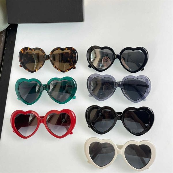 

2023 luxury designer new b family love ins net red the same fashion personality heart-shaped sunglasses bb00788, White;black