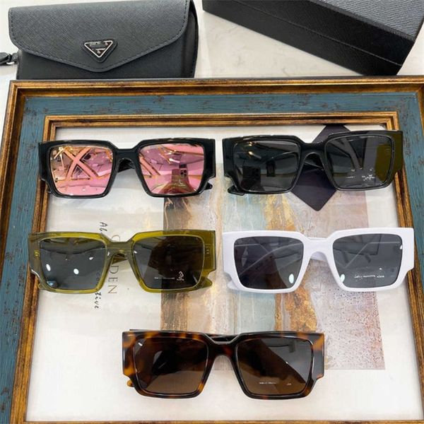 

2023 new luxury designer 2023p family new sunglasses women's ins net red same style personality square plate sunglasses spr12z, White;black