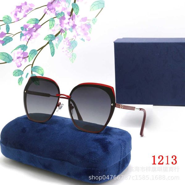 

2023 new luxury designer fashionable large frame polarized for women metal sunglasses 1213 cycling and driving glasses, White;black