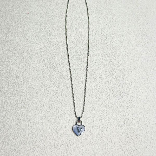 

2color womens design necklace 18k gold plated stainless steel necklaces choker chain letter pendant europe america fashion wedding jewelry, Silver