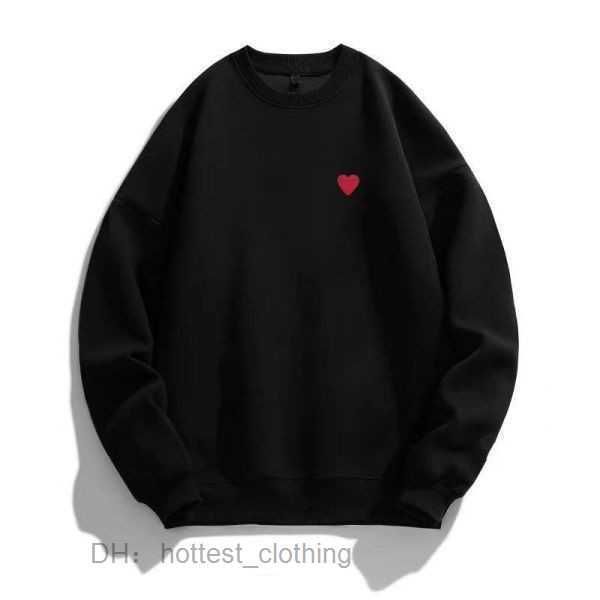 

1to1 heart men's 22s designer play commes des garcons letter embroidery long sleeve pullover red heart loose clothing 4 0m7r, Black