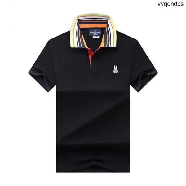 

mens polos combed cotton summer clothing cotton short sleeve business design animal pattern psycho bunny stand collar casual striped designe, White;black