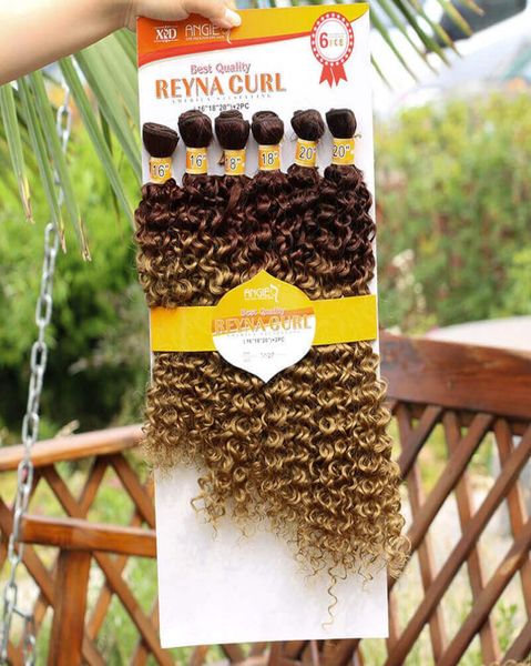 

6pcs crochet box braids afro hair kinky curly synthetic braids jerry curly hair extensions ombre xpression braiding crochet hair e6466518, Black