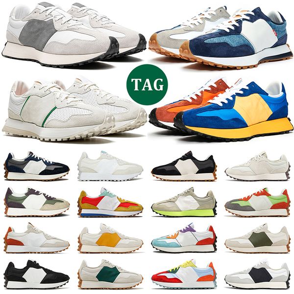 

327 running shoes for men women castle rock indigo fluorescent green denim marine blue yellow rust brown sneakers