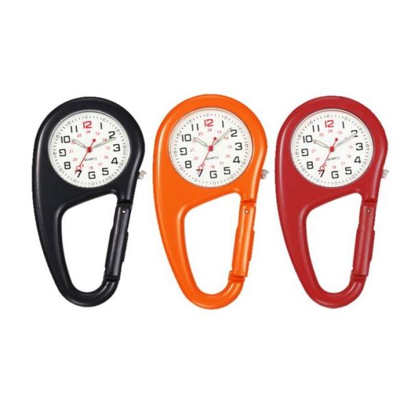 

carabiner clip pocket watch for nurse fob medical sports watches vintage clock mountaineering sports equipment drop9560281, Slivery;golden