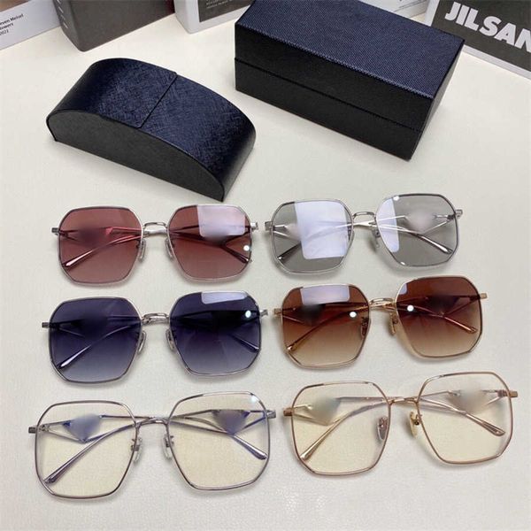 

2023 luxury designer 23 new p family metal plain tinted sunglasses ins net red same triangle sunglasses spr28y, White;black