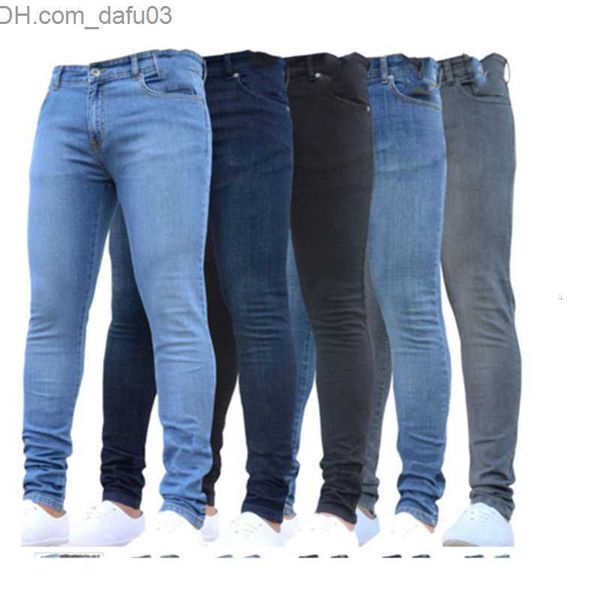 

men's jeans men's jeans men pants fashion men casual pants stretch jeans skinny work trousers male vintage wash plus size jean sli, Blue