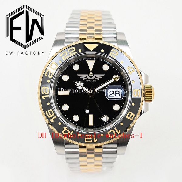 

ew ewf maker mens watch 40mm gmt ii 126713 batman watches ceramic luminous jubilee bracelet cal.3285 3285 movement automatic men's wris, Slivery;brown