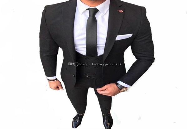 

fashionable classic slim groomsmen black groom tuxedos men suits weddingpromdinner man blazerjacketpantstievest aa2771632358, Black;gray