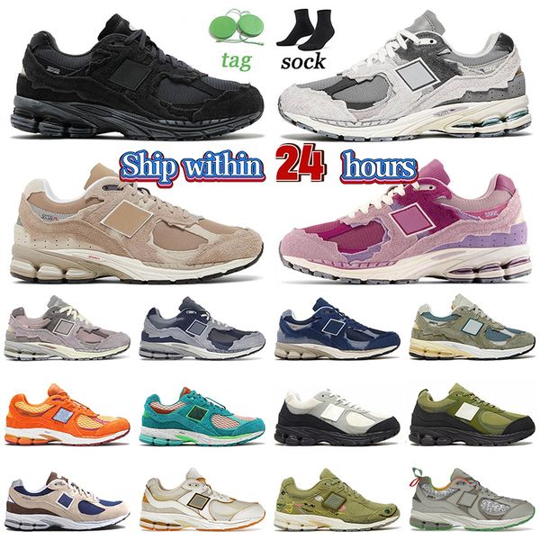 

new 2002r designer athletic running shoes protection pack phantom rain cloud driftwood pink light arctic grey purple new balances mens women, White;red