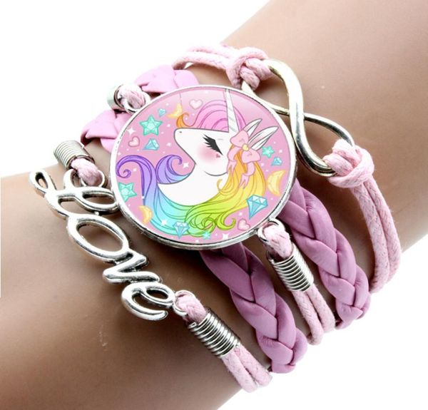 

boho charm cartoon unicorn time gem diy braided bracelet pegasus unicorn bracelet jewelry1632627, Golden;silver