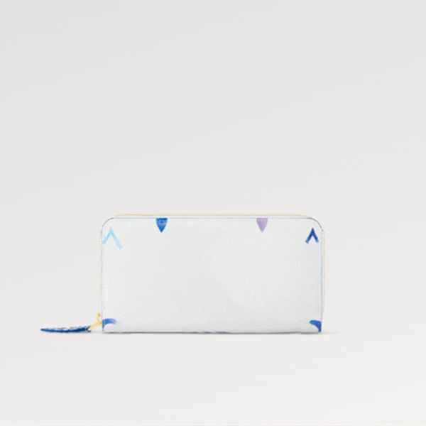 

explosion women's money bag bags zippy wallet m82384 blue white purse pocket canvas summery grained leather flowers cowhide gold hardwa