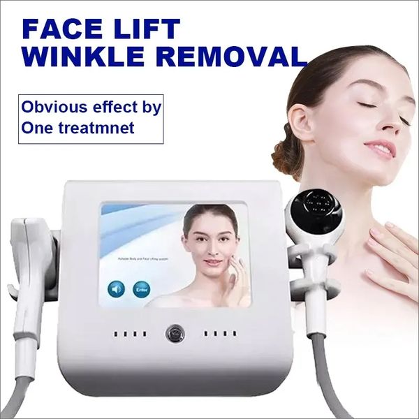 

2 in 1 portable facial massage rf thermolift focused cooling face lifting anti-aging wrinkle reduce skin tightening beauty salon equipment