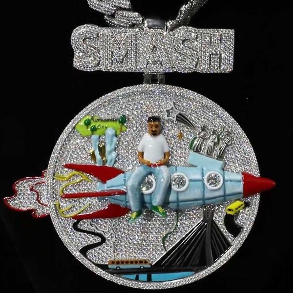 

custom pass diamond tester vvs moissanite 925 silver necklace pendant enamel personalized pendant hip hop fine jewelry