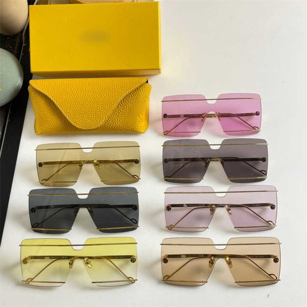

2023 new luxury designer 23 luo yijia one-piece sunglasses square goggles red nets ins same all-in-one glasses lw sunglasses, White;black