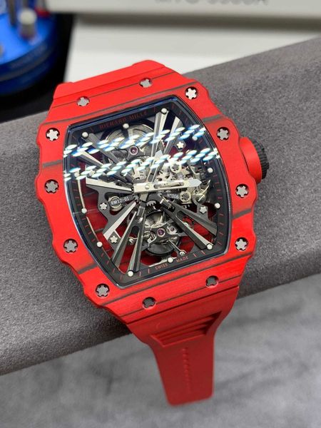 

rm12-01 real tourbillon watch fantasic superb men wrist watches nccw high-end quality mechanical uhr ntpt all carbon fiber case montre richa, Slivery;brown