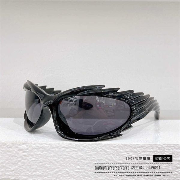 

2023 new luxury designer family b's new style special-shaped serrated sunglasses for men and women's internet celebrities the same, White;black