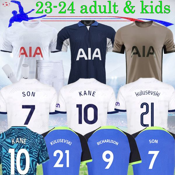 

2023 son kane soccer jerseys kulusevski dele ndombele hojbjerg bergwijn lo celso 23 24 tottenham lucas player fans football shirts kids aldu, Black;yellow