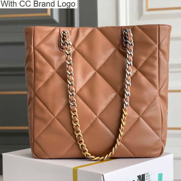 

cc totes original quality lambskin 19 shopping bag as3519 luxury designer tote handbags women chain shoulder handbag with box c205, Black
