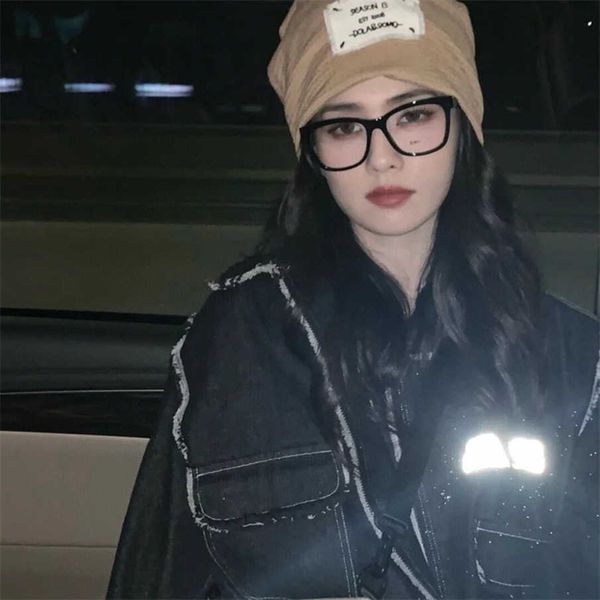 

2023 new luxury designer sunglasses small fragrance box ch3392 white deer quan zhilong pure face transparent matching degree flat light myop, White;black