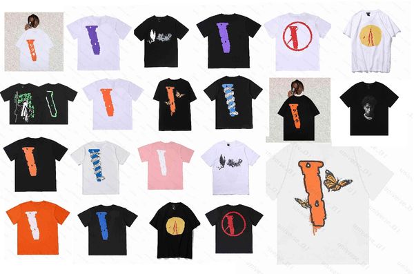 

mens t-shirts fashion brand half sleeve big butterfly print loose short sleeve men's and women's loose hip hop t-shirt, White;black