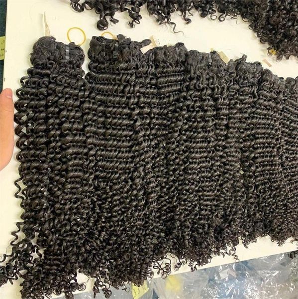 

3 bundles kinky curly no.1 100% vietnamese raw human hair bundles unprocessed natural color unprocessed hair extensions, Black