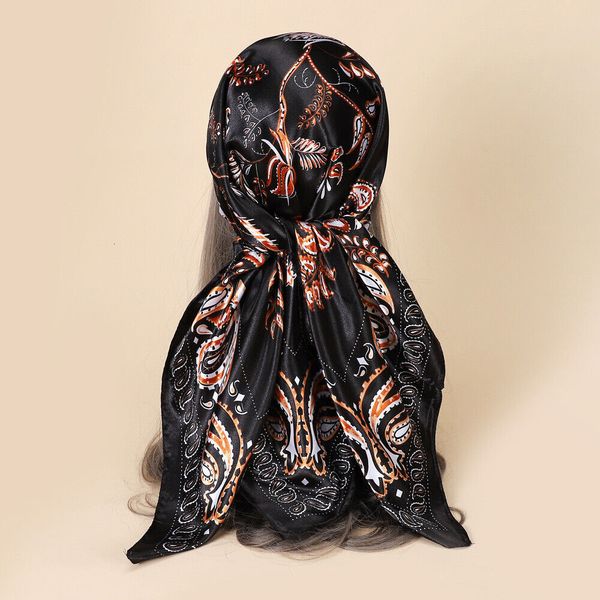 

scarves imitate silk satin scarf man women fashion paisley bird floral shawl stole hijab square kerchief 9090cm 230801, Blue;gray