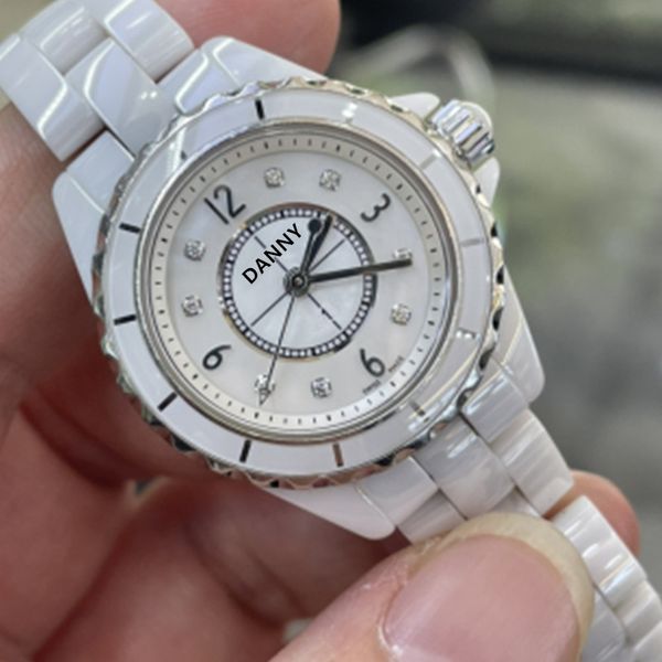 

h0968 designer brand ceramic watch fashion ladies quartz watch 33mm/men38 mm water resistant wristwatches women's luxury gift watches r, Slivery;brown