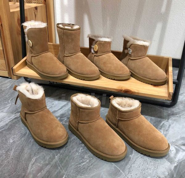 

boots designer uggit women booties classic australia snow boot ankle mini short bow fur for womens winter black chestnut bowtie luxurys fash