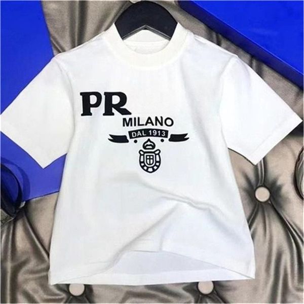 

cotton boys' and girls' summer short-sleeved t-shirt 2023 new men's and women's undershirt children's western kid h, Blue