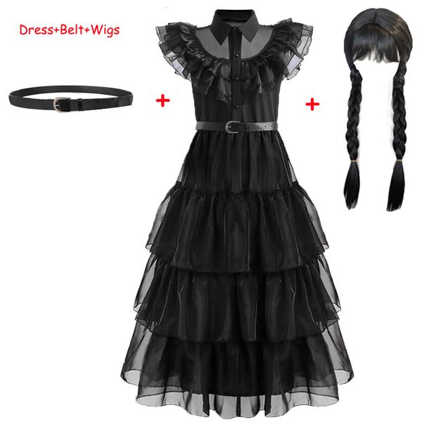 

girl's dresses baby dress for girls balck wednesday costume teenage girl birthday cosplay carnival kids princess dressesbelt sets 5 7 1, Red;yellow