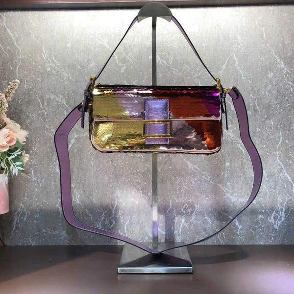

mirror quality sequins designer shoulder crossbody bag women baguette purse copper gold sequins portable evening bag fashion underarm stick