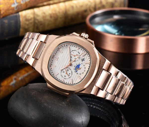 

quartz watch new selling steel band men's fashion trend, Slivery;black