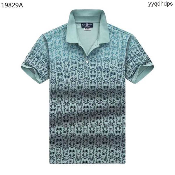 

23ss mens polos combed cotton summer clothing cotton short sleeve business design animal pattern psycho bunny t shirt casual striped designe, White;black