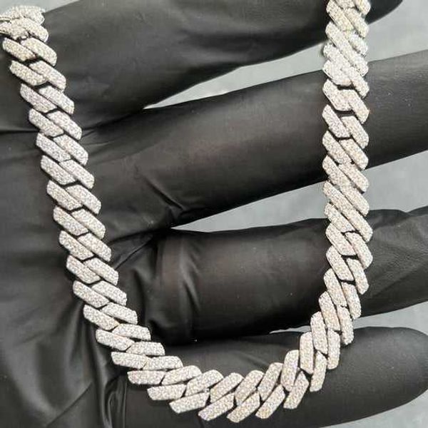 

pass diamond tester jewelry 8mm rapper cuban chain d color moissanite custom silver cuban necklace