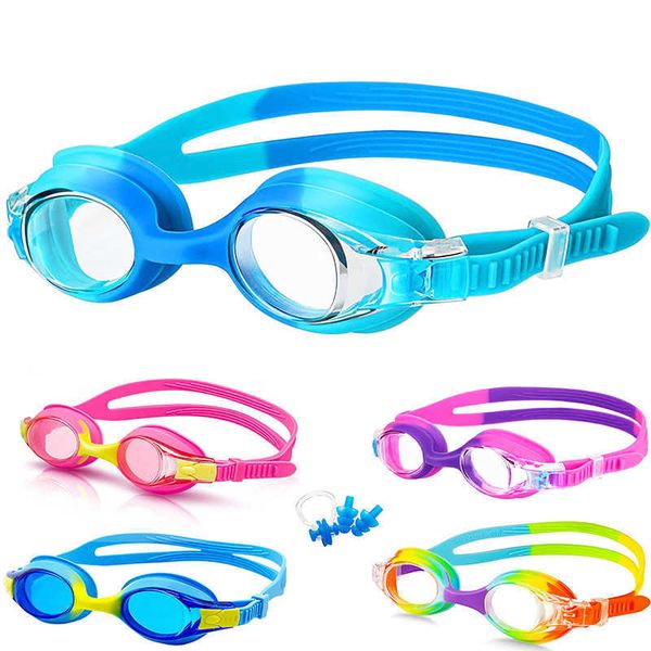 

kids swimming goggles upgrade waterproof anti fog uv professional diving swimming glasses eyewear children for age 3-10, Blue