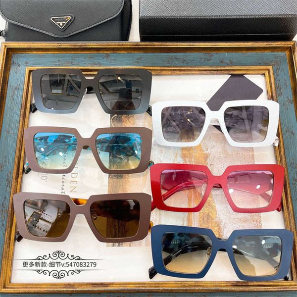 

2023 new luxury designer p family metal sunglasses women's net red ins same style personality big box sunglasses men's pr93ws, White;black