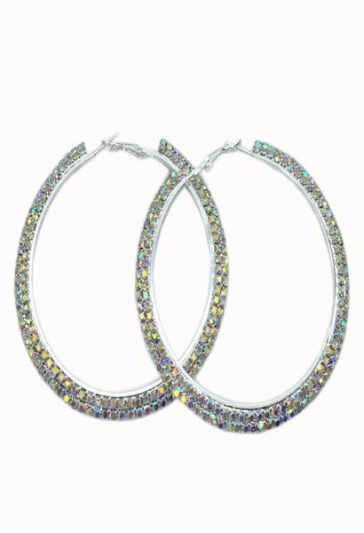 

rhinestone crystal large hoop earrings ab rhinestones round circle earrings delicate big hoops fashion jewelry for women4454461, Golden;silver