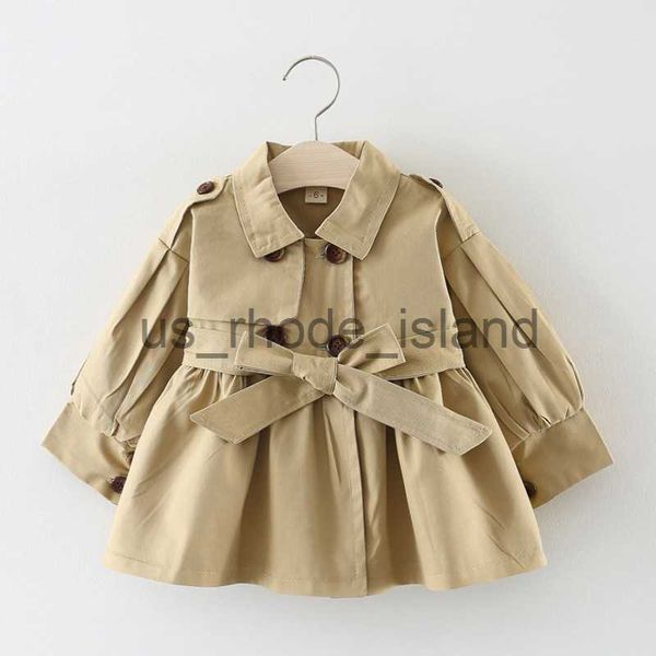 

jackets fashion princess baby coat with belt cotton spring autumn baby girl clothes solid color infant jacket baby girl coat 2 colors x0730, Blue;gray