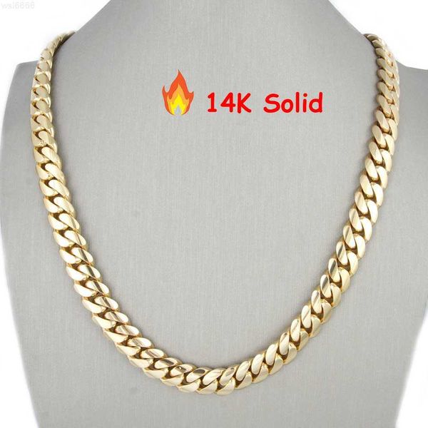 

Hip Hop Jewelry Design Luxury Custom 14k Real Yellow Gold Heavy Plain Miami Cuban Curb Link Chain for Men