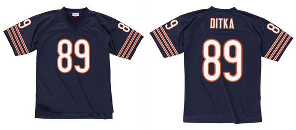 

stitched football jersey 89 mike ditka 1966 mitchell & ness retro rugby jerseys men women youth s-6xl