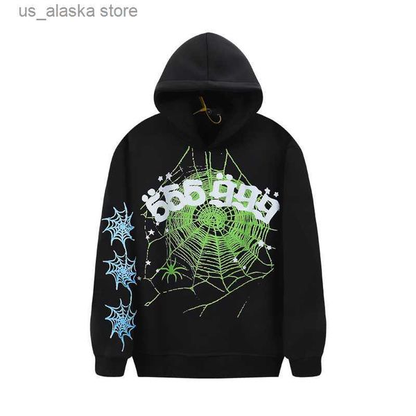 

men's hoodies sweatshirts character spider digital number foam baggy fleece men's hooded hoodies y2k streetwear pullover loose cas, Black